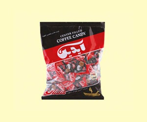 تصویر  آبنبات کارامل شیر قهوه مغزدار