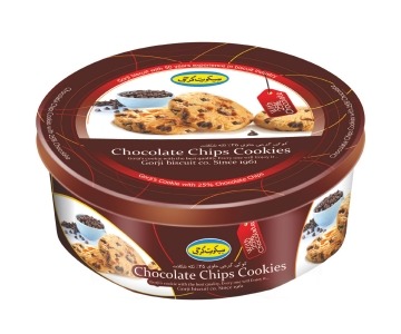 تصویر  کوکی ساده با تکه‌های شکلات (25٪ شکلات)