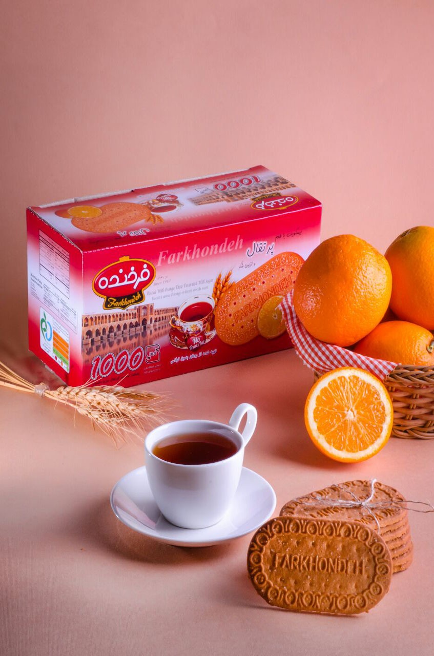 تصویر  بیسکویت 1۰۰۰ با طعم پرتقال و تزیین شکر
