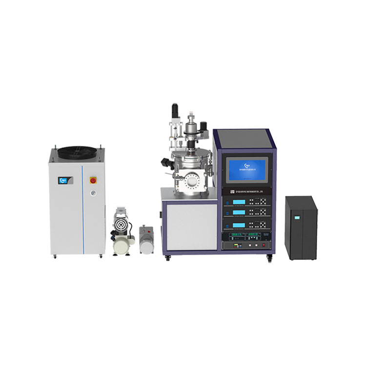 Picture of Maximum 700oC Magnetron Sputtering Coating Machine with Three Target and 304 Stainless Steel Vacuum Chamber