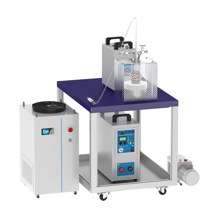 Picture of 15KW induction heating / melting system with vacuum suction casting device on the top