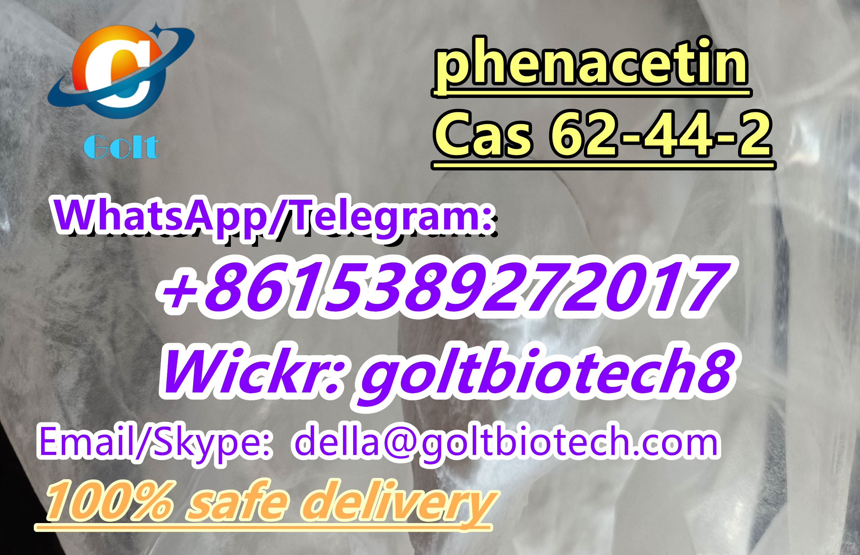 Picture of High purity 99% phenacetin Cas 62-44-2 source factory bulk sale