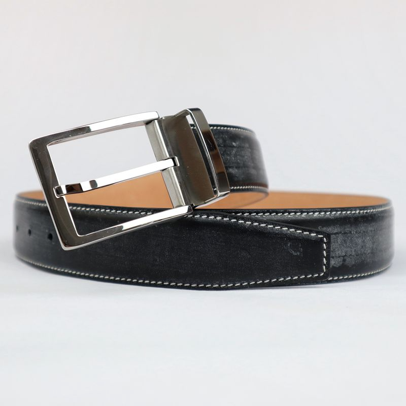 Picture of Monisa British Horse Rein Leather Stainless Steel Pin Buckle Men Leather Belt