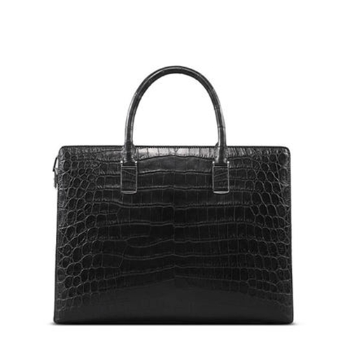 Picture of Nile Crocodile Leather Men's Bag Multi-Layered Portable Briefcase Leather Crocodile Belly Platinum Production