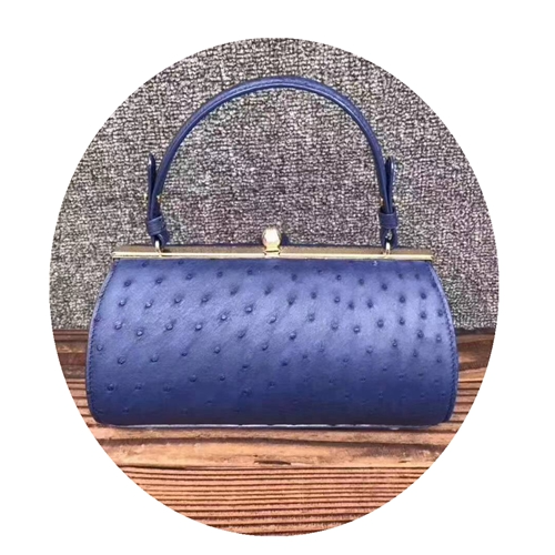 Picture of New ostrich leather ladies handbag messenger bag cheongsam bag