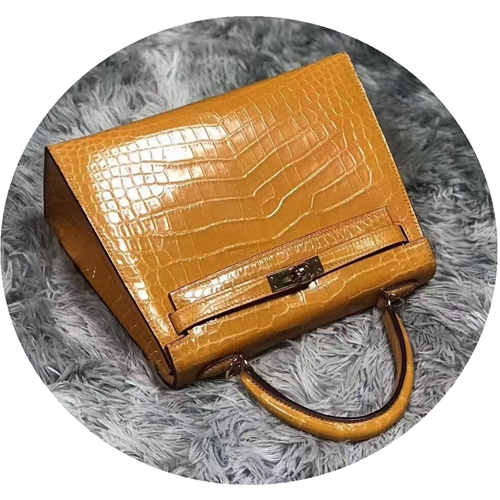 Picture of Kelly Bag Women's One-Shoulder Diagonal Bag 2022 New Trendy Crocodile Leather Platinum Bag