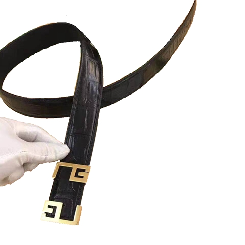 Picture of Autumn And Winter New Fashion Handsome G-Shaped Stainless Steel Belt Men's Crocodile Pattern Leather Belt Leather Trend