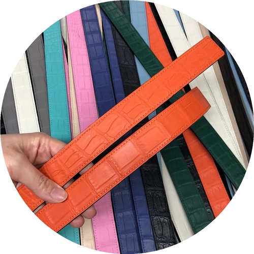 Picture of Imported Crocodile Leather Men's Belt Matte Belly Business Casual All-Match Women's Smooth Buckle No Stitching Pants Belt