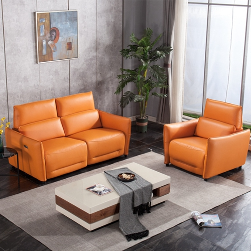 Picture of Italian Leather Sofa Italian Living Room Combination Sofa Space Capsule Electric Function Italian Light Luxury