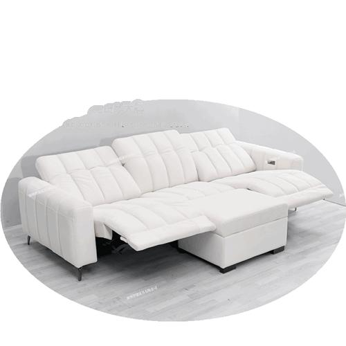 Picture of Modern Minimalist Caterpillar Beige White Fabric Multifunctional Sofa Size Apartment Living Room Three-Seat Sofa