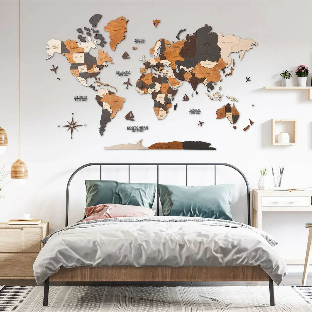 Picture of 3D WOODEN WORLD MAP