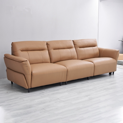 Picture of New Modern Minimalist Straight Three-Seat Leather Sofa Living Room High Foot Electric Function Sofa