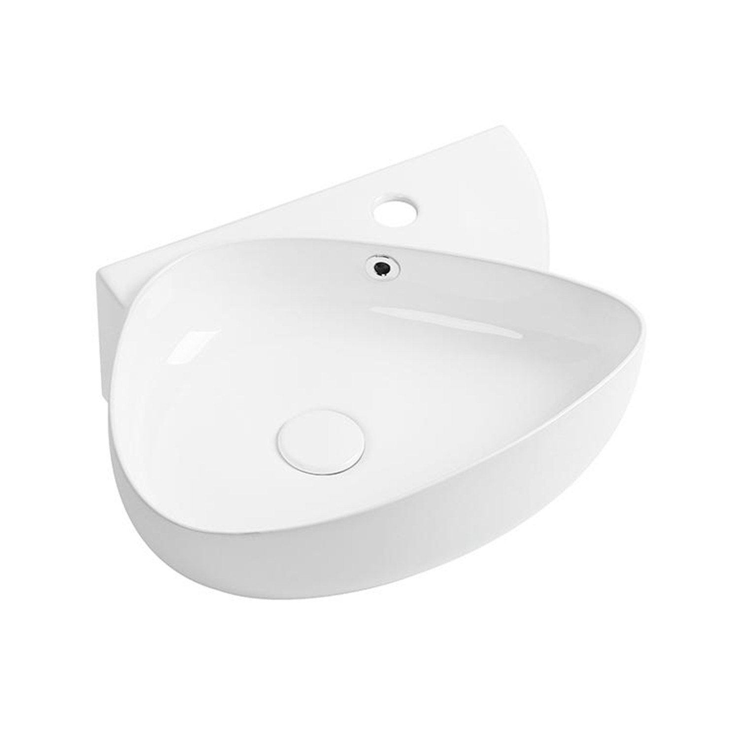 Picture of White Porcelain 19-inch triangle asymmetrical wall-mount sink