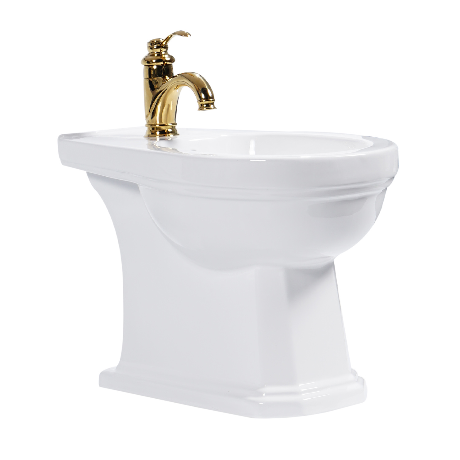 Picture of Classic design Bathroom vitreous china ceramic freestanding bidet with pre-drilled overflow and faucet hole bathroom suite