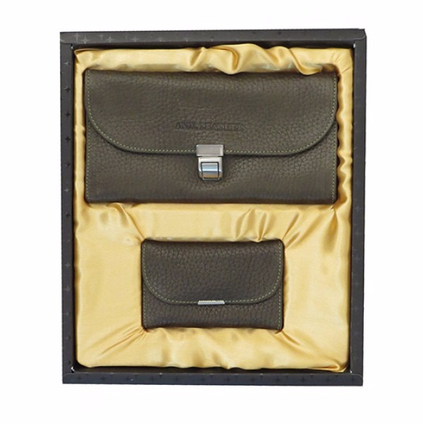 تصویر  کیف پول و جا کلیدی زنانه چرم آنیل